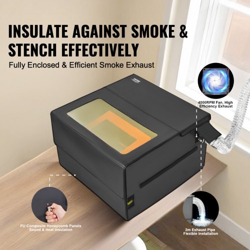 Laser Engraver Enclosure 315 x 315 x 196 Flame Retardant and Fireproof
