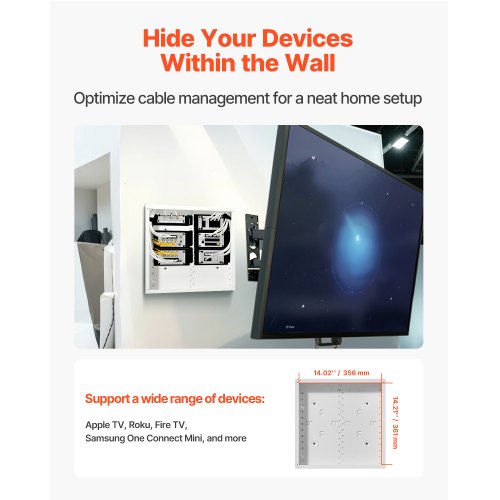 Structured Media Enclosure 14Inch Recessed inWall Media Box with Cover