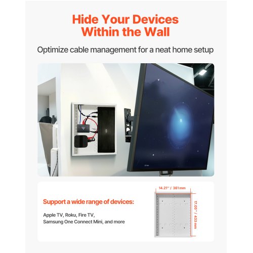 Structured Media Enclosure 17Inch Recessed inWall Media Box with Cover
