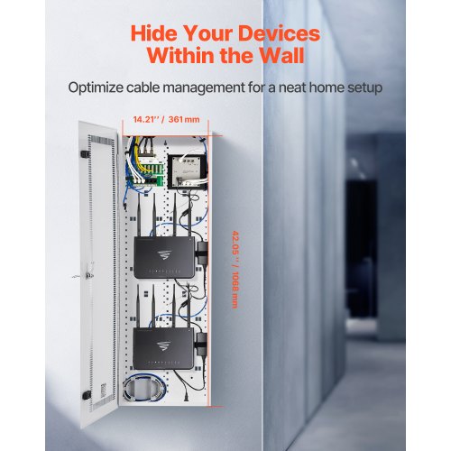 Media Enclosure 42Inch Structured Media Center with Vented Hinged Door