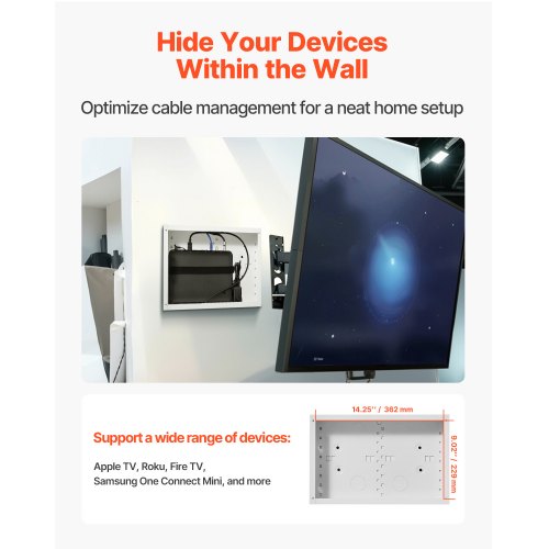 Structured Media Enclosure 9Inch Recessed inWall Media Box with Cover