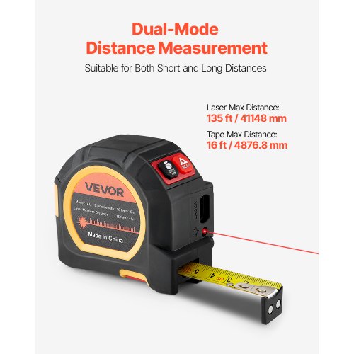 2in1 Laser Tape Measure 135Ft Rechargeable Laser Measurement Tool 16Ft