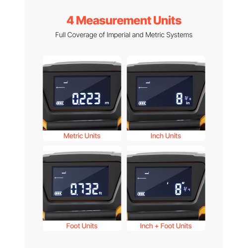 2in1 Laser Tape Measure 135Ft Rechargeable Laser Measurement Tool 16Ft