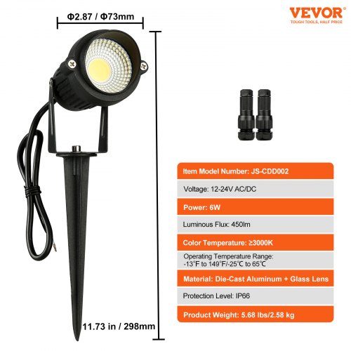 Landscape Lighting 6W Low Voltage LED Landscape Lights IP66 Waterproof