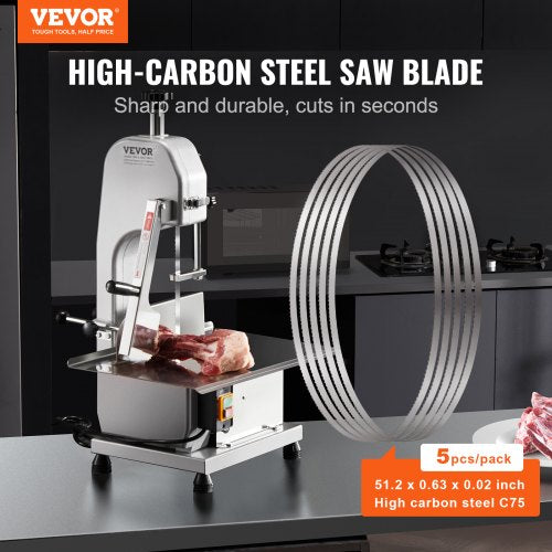 Band Saw Blade for Cutting Meat Bone 512x063x002 Carbon Steel 5 PCS