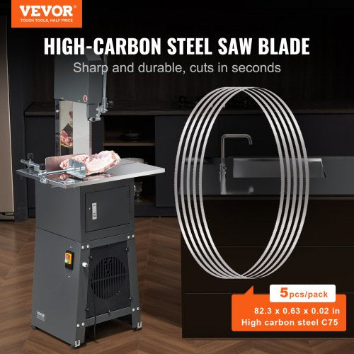 Band Saw Blade for Cutting Meat Bone 823x063x002 Carbon Steel 5 PCS
