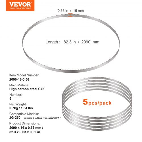 Band Saw Blade for Cutting Meat Bone 823x063x002 Carbon Steel 5 PCS