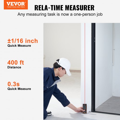 Laser Measure 400 ft ±116 Accuracy Laser Distance Measure with 100Group Storage