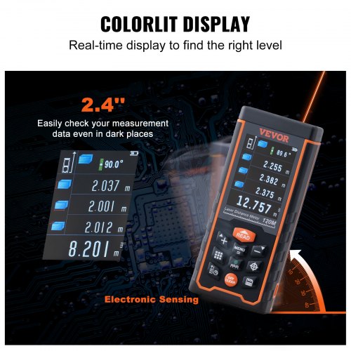 Laser Measure 400 ft ±116 Accuracy Laser Distance Measure with 100Group Storage