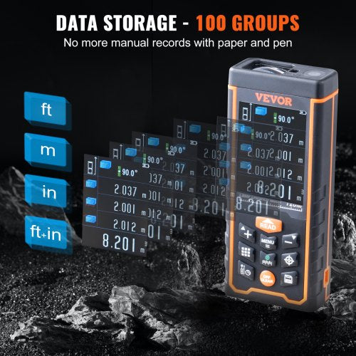 Laser Measure 400 ft ±116 Accuracy Laser Distance Measure with 100Group Storage