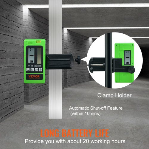 Laser Receiver 197 ft Working Range Green Laser and Red Beam Detector