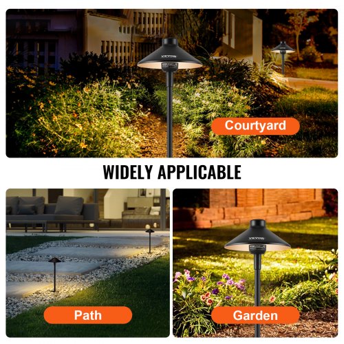 12 Pack Low Voltage Landscape Path Lights 3W 210LM 12V24VACDC Outdoor LED