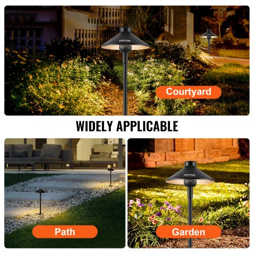8 Pack Low Voltage Landscape Path Lights 3W 210LM 12V24VACDC Outdoor LED