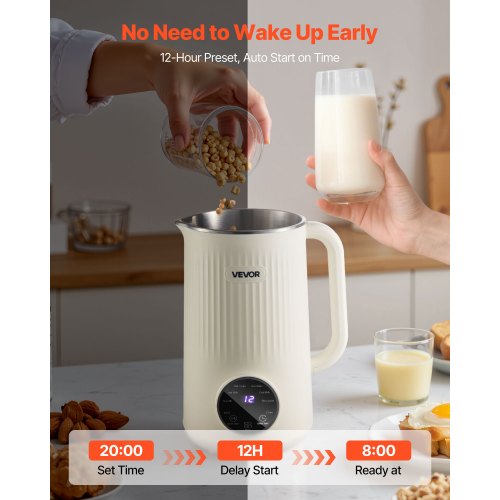 8in1 Nut Milk Maker 34 oz Soy Milk Maker with 180W Blending for Homemade