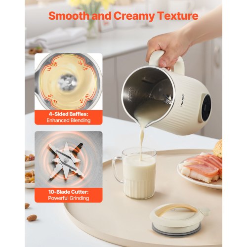 8in1 Nut Milk Maker 34 oz Soy Milk Maker with 180W Blending for Homemade