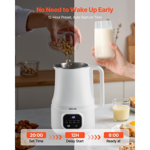 8in1 Nut Milk Maker 34 oz Soy Milk Maker with 200W Blending for Homemade