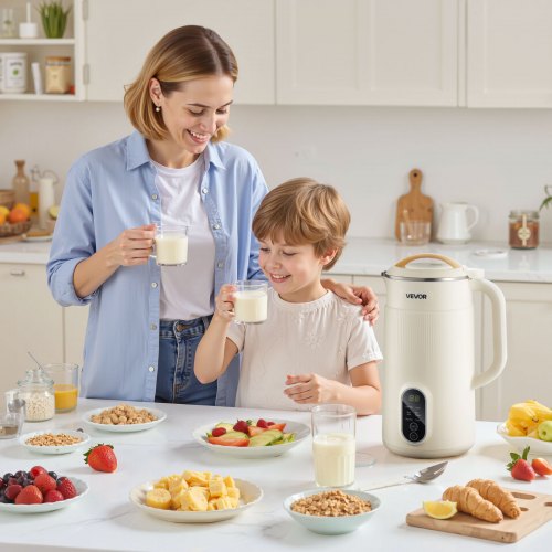 6in1 Nut Milk Maker 20 oz Soy Milk Maker Machine with 6 Blades for Homemade Oat