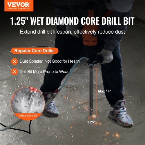 Core Drill Bit 114 Wet Diamond Core Drill Bits 14 Drilling Depth