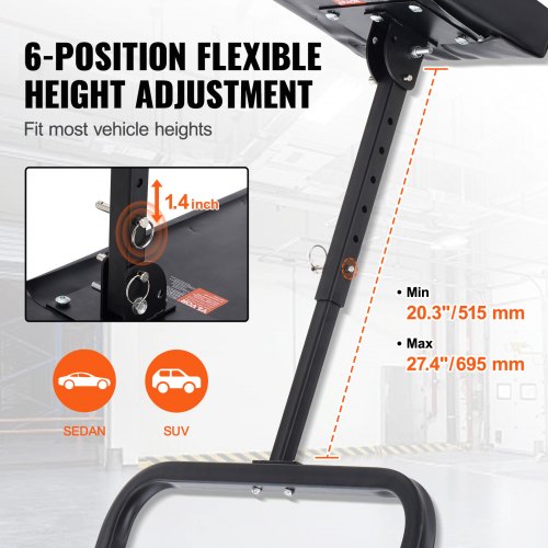 Under Dash Creeper 40 in 330 lbs Load Capacity Rolling Mechanic Garage