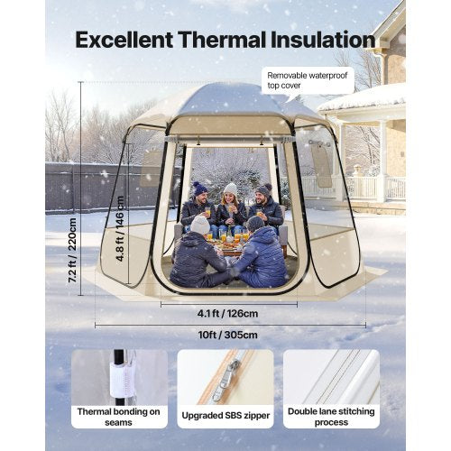 Pop up Bubble Tent 10 x 9.2 ft Waterproof UVResistant Clear Camping