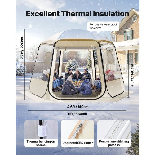 Pop up Bubble Tent 11 x 10.2 ft Waterproof UVResistant Clear Camping