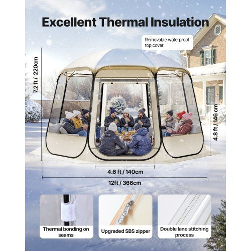 Pop up Bubble Tent 12 x 11.1 ft Waterproof UVResistant Clear Camping