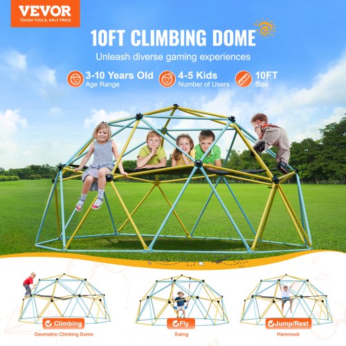 Climbing Dome for Kids 3 to 10 Years Old10FT Geometric Dome Climber