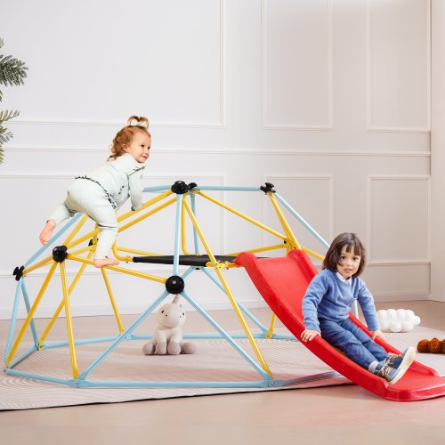 Climbing Dome for Kids 3 to 9 Years Old 8FT Geometric Dome Climber with Slide