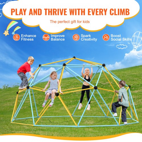Climbing Dome Jungle Gym Supports 750LBS and Easy Assembly 10FT Geometric