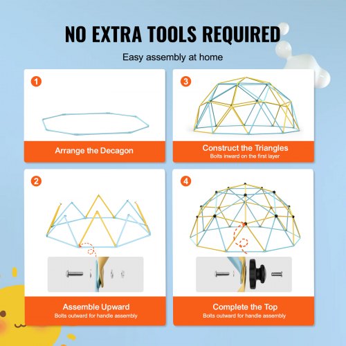 Climbing Dome Jungle Gym Supports 750LBS and Easy Assembly 10FT Geometric