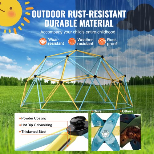 Climbing Dome Jungle Gym Supports 750LBS and Easy Assembly 10FT Geometric