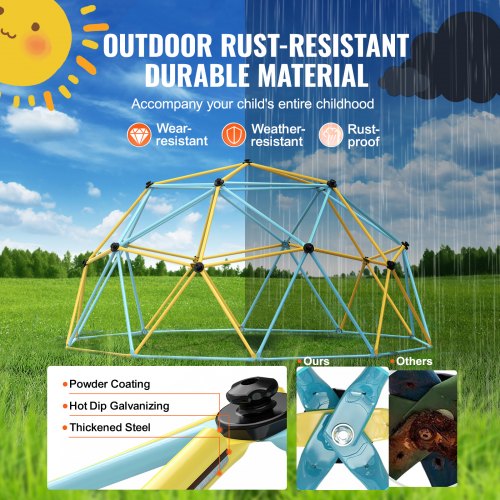 Climbing DomeJungle Gym Supports 750LBS and Easy Assembly 12FT Geometric