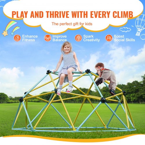 Climbing Dome Jungle Gym Supports 600LBS and Easy Assembly 6FT Geometric