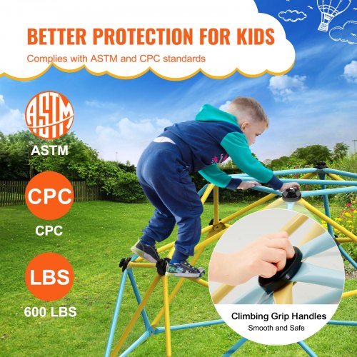 Climbing Dome Jungle Gym Supports 600LBS and Easy Assembly 6FT Geometric
