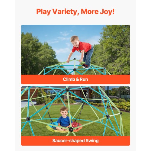 Climbing Dome 10FT Geometric Dome Climber with Saucer Swing 1000LBS