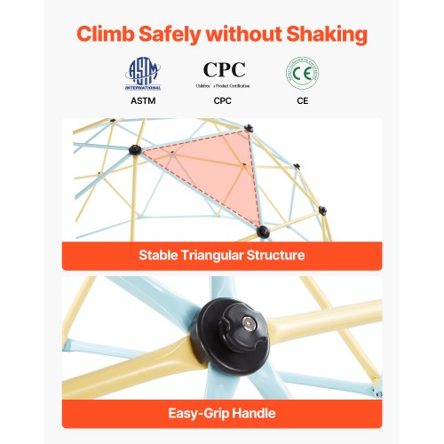 Climbing Dome 10FT Geometric Dome Climber 1000LBS Loading Jungle Gym