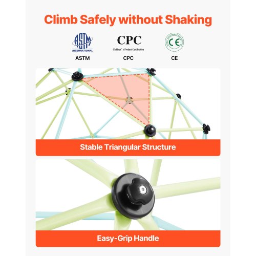 Climbing Dome 6FT Geometric Dome Climber for Kids 600LBS Loading