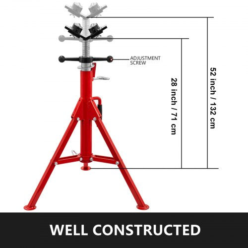 Pipe Jack Stand with 4Ball Transfer VHead and Folding Legs 1500LB Welding