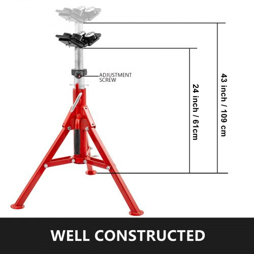 Pipe Jack Stand 2500LB Heavy Duty Welding Pipe Stand with 4Ball Transfer