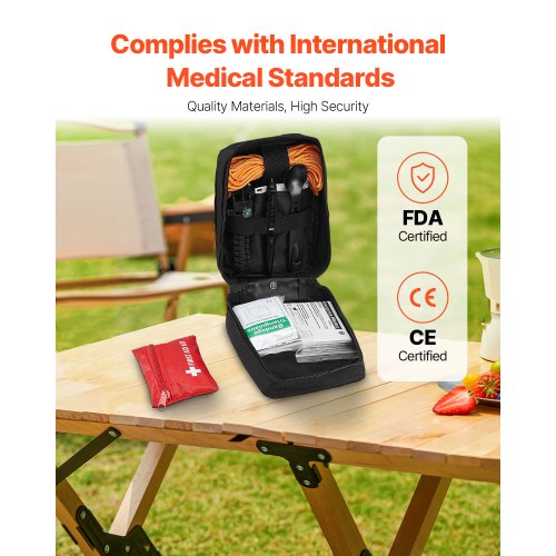 Survival First Aid Kit 250 Pieces 600D Nylon Trauma First Aid Bag
