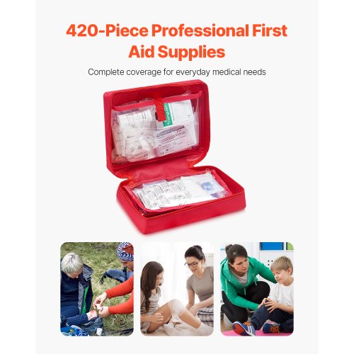 First Aid Kit 420 Pieces 600D Nylon Large Survival First Aid Bag
