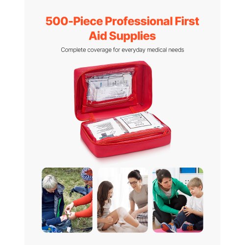 First Aid Kit 500 Pieces 600D Nylon Large Survival First Aid Bag