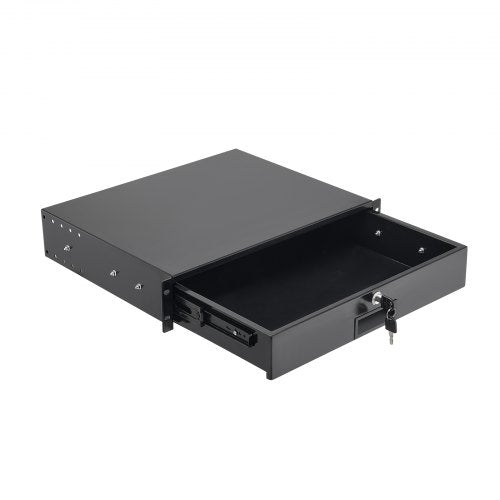2U Rack Mount Drawer 50 lbs Max LoadBearing Lockable Server Cabinet Case