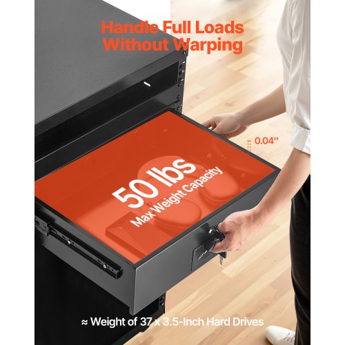 3U Rack Mount Drawer 50 lbs Max LoadBearing Lockable Server Cabinet Case