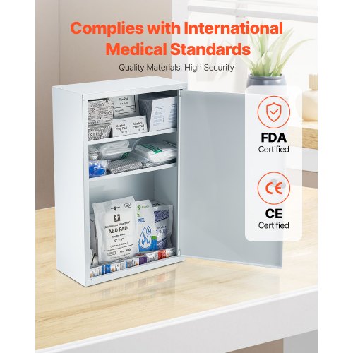3Shelf First Aid Cabinet 1000 Pieces Large Capacity First Aid Kit Wall