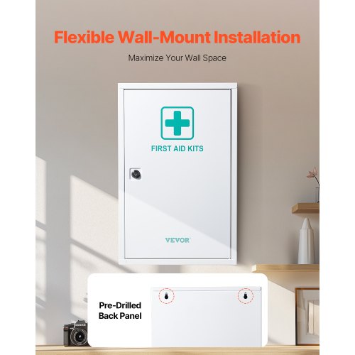 3Shelf First Aid Cabinet 1000 Pieces Large Capacity First Aid Kit Wall