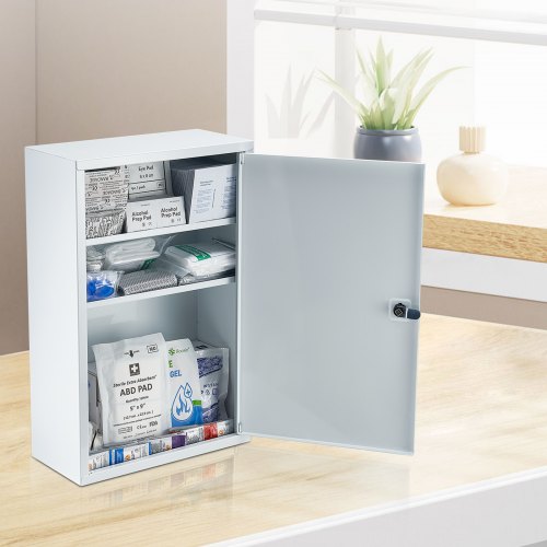 3Shelf First Aid Cabinet 1000 Pieces Large Capacity First Aid Kit Wall