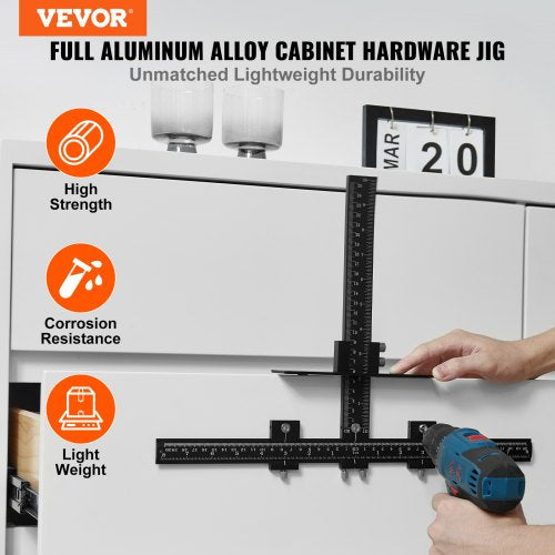 Cabinet Hardware Jig Aluminum Alloy Cabinet Handle Jig with Center Punch