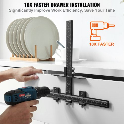 Cabinet Hardware Jig Aluminum Alloy Cabinet Handle Jig with Center Punch