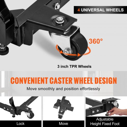 Mobile Base 1500 lbs Capacity Adjustable from 20 x 245 to 28 x 335